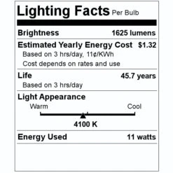 Sylvania LED Light Bulb (40515) -Light Bulbs Shop 40515 Lighting Facts Labelmd