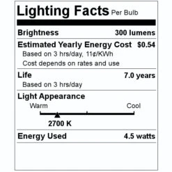 Sylvania LED Light Bulb (6 Pack) (40878) 7 Sylvania LED Light Bulb (6 Pack) (40878) -Light Bulbs Shop 40878 Lighting Facts Labelmd