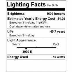 Sylvania LED Light Bulb (40999) -Light Bulbs Shop 40999 Lighting Facts Labelmd