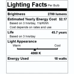 Sylvania LED HID Light Bulb (41022) 5 Sylvania LED HID Light Bulb (41022) -Light Bulbs Shop 41022 Lighting Facts Labelmd