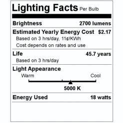 Sylvania LED HID Light Bulb (41023) -Light Bulbs Shop 41023 Lighting Facts Labelmd
