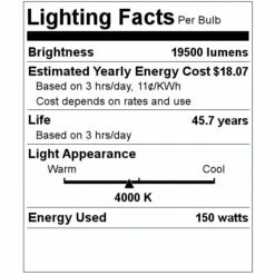 Nuvo LED High Bay (41073) -Light Bulbs Shop 41073 Lighting Facts Labelmd