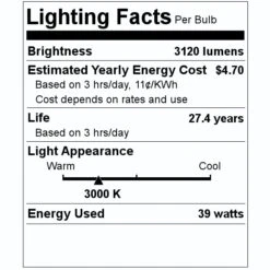 Nuvo LED Vanity Light Fixture (41103) -Light Bulbs Shop 41103 Lighting Facts Labelmd