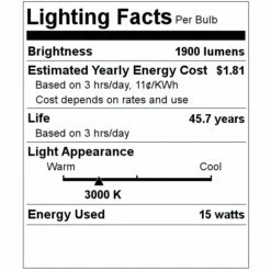 Sylvania LED Light Bulb (41695) 7 Sylvania LED Light Bulb (41695) -Light Bulbs Shop 41695 Lighting Facts Labelmd