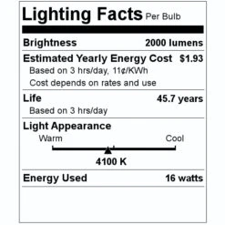 Sylvania LED Light Bulb (41700) -Light Bulbs Shop 41700 Lighting Facts Labelmd