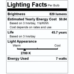 Sylvania LED Light Bulb (41711) -Light Bulbs Shop 41711 Lighting Facts Labelmd