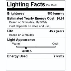 Sylvania LED Light Bulb (41720) 7 Sylvania LED Light Bulb (41720) -Light Bulbs Shop 41720 Lighting Facts Labelmd