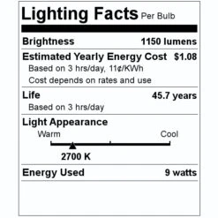 Sylvania LED Light Bulb (41723) -Light Bulbs Shop 41723 Lighting Facts Labelmd
