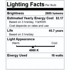 Sylvania LED Light Bulb (41917) -Light Bulbs Shop 41917 Lighting Facts Labelmd