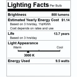 Westinghouse LED Light Bulb (4 Pack) (45160) 7 Westinghouse LED Light Bulb (4 Pack) (45160) -Light Bulbs Shop 45160 Lighting Facts Labelmd