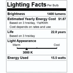 Feit LED Reflector Flood Retrofit (2 Pack) (45967) -Light Bulbs Shop 45967 Lighting Facts Labelmd