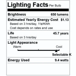Feit Electric LED Retrofit (47794) -Light Bulbs Shop 47794 Lighting Facts Labelmd