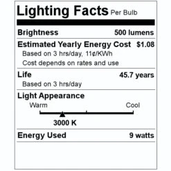 Sunlite LED Wall Sconce (49017) 7 Sunlite LED Wall Sconce (49017) -Light Bulbs Shop 49017 Lighting Facts Labelmd