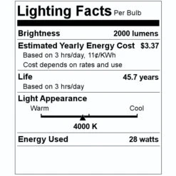 Sunlite LED Fixture (49089) -Light Bulbs Shop 49089 Lighting Facts Labelmd