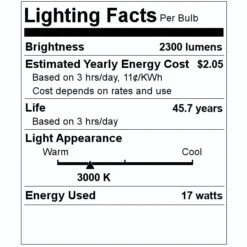 GE LED Light Bulb (50806) -Light Bulbs Shop 50806 Lighting Facts Labelmd
