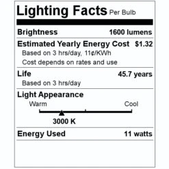 GE LED Light Bulb (50970) -Light Bulbs Shop 50970 Lighting Facts Labelmd
