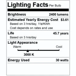 Nuvo LED Ceiling Light Fixture (51192) -Light Bulbs Shop 51192 Lighting Facts Labelmd
