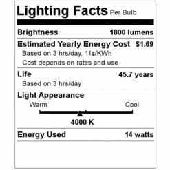Westinghouse LED Light Bulb (515613) 5 Westinghouse LED Light Bulb (515613) -Light Bulbs Shop 515613 Lighting Facts Labelmd