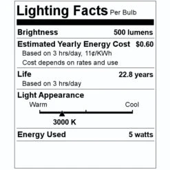 Westinghouse LED Light Bulb (51641) -Light Bulbs Shop 51641 Lighting Facts Labelmd