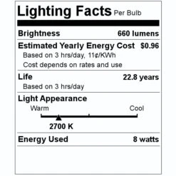 Sunlite LED Light Bulb (53150) 5 Sunlite LED Light Bulb (53150) -Light Bulbs Shop 53150 Lighting Facts Labelmd