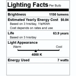 Philips LED Light Bulb (541839) 7 Philips LED Light Bulb (541839) -Light Bulbs Shop 541839 Lighting Facts Labelmd