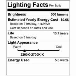 Philips LED Light Bulb (2 Pack) (549006) 7 Philips LED Light Bulb (2 Pack) (549006) -Light Bulbs Shop 549006 Lighting Facts Labelmd