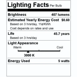 Nuvo LED Step Light (55412) -Light Bulbs Shop 55412 Lighting Facts Labelmd