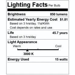 Green Creative LED Square Downlight (58252) -Light Bulbs Shop 58252 Lighting Facts Labelmd