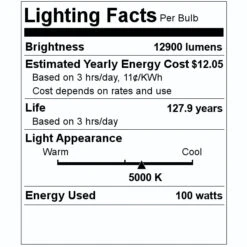 Sylvania LED High Bay (60587) -Light Bulbs Shop 60587 Lighting Facts Labelmd