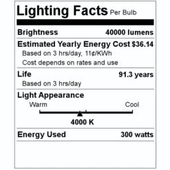 Sylvania LED Area Light Fixture (61321) -Light Bulbs Shop 61321 Lighting Facts Labelmd