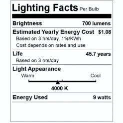 Sylvania LED Recessed Downlight (61498) -Light Bulbs Shop 61498 Lighting Facts Labelmd