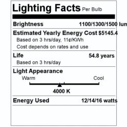 Sylvania LED Recessed Downlight (61554) -Light Bulbs Shop 61554 Lighting Facts Labelmd