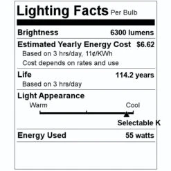 Sylvania LED Garage Fixture (61746) -Light Bulbs Shop 61746 Lighting Facts Labelmd