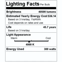 Sylvania LED High Bay (61992) -Light Bulbs Shop 61992 Lighting Facts Labelmd