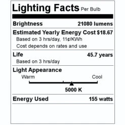 Sylvania LED High Bay (62001) -Light Bulbs Shop 62001 Lighting Facts Labelmd