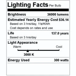 Sylvania LED Area Light Fixture (62187) -Light Bulbs Shop 62187 Lighting Facts Labelmd