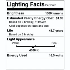 Nuvo LED Ceiling Light Fixture (62217) -Light Bulbs Shop 62217 Lighting Facts Labelmd