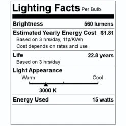 Westinghouse Wall Light Fixture (63741) -Light Bulbs Shop 63741 Lighting Facts Labelmd