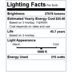 Nuvo LED High Bay Light (65089) 7 Nuvo LED High Bay Light (65089) -Light Bulbs Shop 65089 Lighting Facts Labelmd