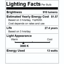 Nuvo LED Vanity Light Fixture (66330) -Light Bulbs Shop 66330 Lighting Facts Labelmd