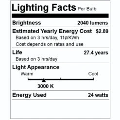 Nuvo LED Vanity Light Fixture (66472) -Light Bulbs Shop 66472 Lighting Facts Labelmd