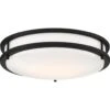 13" - 25 Watt - 120 Volt - 3,000K - Natural White - Matte Black - White Acrylic Lens - Flush Mount - Glamour Collection |- Dimmable Nuvo Ceiling Light Fixture -Light Bulbs Shop 68021alg
