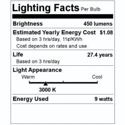 Nuvo LED Wall Sconce (68102) -Light Bulbs Shop 68102 Lighting Facts Labelmd