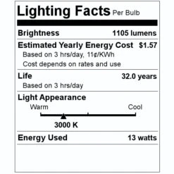Nuvo LED Vanity Light Fixture (68138) -Light Bulbs Shop 68138 Lighting Facts Labelmd