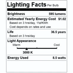 Morris LED Track Light Fixture (72703) -Light Bulbs Shop 72703 Lighting Facts Labelmd