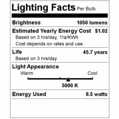 Sylvania LED Light Bulb (73687) -Light Bulbs Shop 73687 Lighting Facts Labelmd