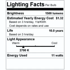 Sylvania LED Light Bulb (4 Pack) (74961) -Light Bulbs Shop 74961 Lighting Facts Labelmd