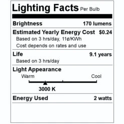 Feit Electric LED Light Bulb (75462) -Light Bulbs Shop 75462 Lighting Facts Labelmd