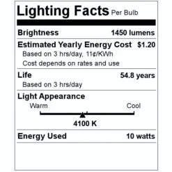 Sylvania LED Light Bulb (75518) -Light Bulbs Shop 75518 Lighting Facts Labelmd