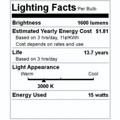 GE LED Light Bulb (76043) -Light Bulbs Shop 76043 Lighting Facts Labelmd